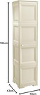 Tontarelli Omnimodus Column Cabinet with Full Door, 4-Compartment, Plastic Storage Cupboard for Indoor &amp; Outdoor Use, Weather &amp; UV Resistant, Wood-Effect Finish, Cream, TRL-8085568210