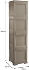 Tontarelli Omnimodus Column Cabinet with Full Door, 4-Compartment, Plastic Storage Cupboard for Indoor &amp; Outdoor Use, Weather &amp; UV Resistant, Wood-Effect Finish, Brown, TRL- 8085568909