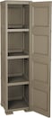 Tontarelli Omnimodus Column Cabinet with Full Door, 4-Compartment, Plastic Storage Cupboard for Indoor &amp; Outdoor Use, Weather &amp; UV Resistant, Wood-Effect Finish, Brown, TRL- 8085568909