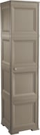 Tontarelli Omnimodus Column Cabinet with Full Door, 4-Compartment, Plastic Storage Cupboard for Indoor &amp; Outdoor Use, Weather &amp; UV Resistant, Wood-Effect Finish, Brown, TRL- 8085568909
