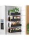 HuggieGems 4 Pack Magnetic Spice Storage Rack Organizer for Refrigerator and Oven, Black Fridge Organizers and Storage