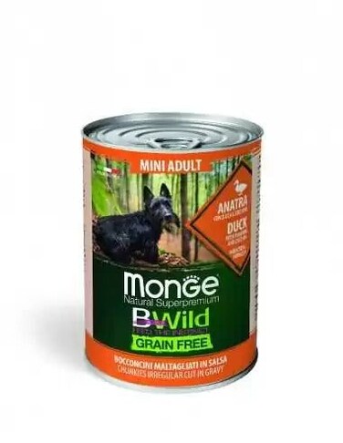 Monge Grain Free Mini Adult with Duck Wet Food Can-400g