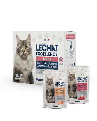 LeChat Excellence Cat Wet Food, 6x Beef / 6x Salmon, 12x100g