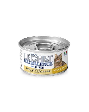 Lechat Excellence by Monge   Sterilised Cat Wet Food Rich in Chicken and Liver   Super Premium Complementary Wet Cat Food   Mousse in Can- 85g