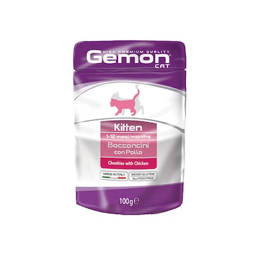 Gemon Cat Wet Food - Pouches Kitten with Chicken 100gm