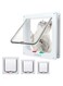 goTeamghjkl Cat Door Flap (Outer Size 7.5" x 7.8"), 4 Way Locking Medium Cat Door for Interior Exterior Doors, Weatherproof Pet Door for Cats Doggie Kitty and Kittens with Circumference < 15.75
