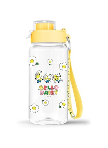Miniso Daisy Minions Collection Plastic Bottle With Strap - &lrm;29.39X29.39X32.21Cm,Yellow