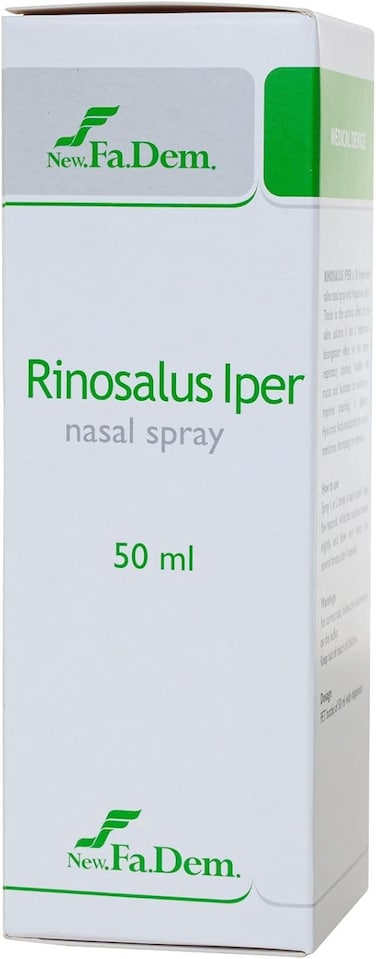 بخاخ أنفي رينوسالوس إيبر من فود فاكتور، 3% محلول ملحي مفرط التوتر مع حمض الهيالورونيك - صنع في إيطاليا - بخاخ أنفي 50 مل