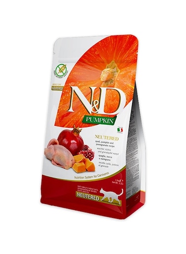 طعام القطط المخصية بنكهة اليقطين والرمان من إن دي - 1.5 كجم