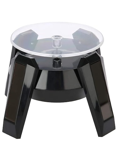 eWINNER 360&deg; Rotating Solar Powered Jewelry Display Stand with LED Light (Black)