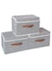 1 Set Storage Bins with Lids 3 Pack 38x25x25cm Grey Collapsible Storage Box with Handle for Organizing Toys Clothes Office