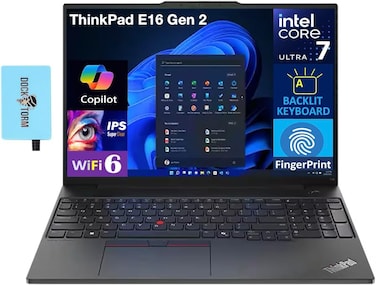 Lenovo ThinkPad E16 Business Laptop 16.0&quot; IPS FHD + WVA Display (10-Core, Intel i7-1355U, 16GB RAM, 512GB SSD, Backlit KYB, FP Reader, Thunderbolt 4, WiFi 6, Win 11 Pro) With Dockztorm Hub