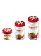 3-Piece Canister Set Clear/Red/White