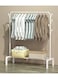 Clothes Rail Heavy Duty Metal Garment Rack 1-Tier Clothing Hanger with Top Rod and Lower Storage Shelf Clothes Rack for Home Office Indoor
