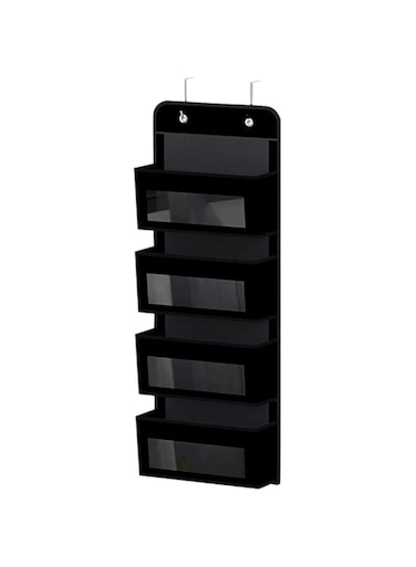 SKEIDO Hanging Organizer Bag Non-Woven Fabric Door Wall Hanging Storage Bag in Living Room Bedroom Kitchen for Toy Cosmetic Kitchenware(Black）