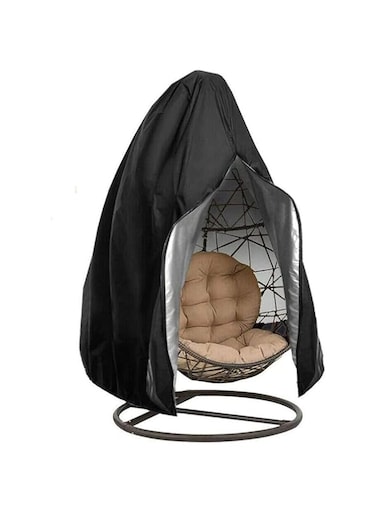 SKEIDO Patio Hanging Chair Covers Large Wicker Egg Swing Chair Covers Heavy Duty Weather Resisatnt Outdoor Chair Covers (Black)-230 * 200cm