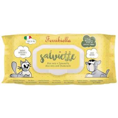 Ferribiella sahriette Aloe vera &amp; Chamomile Wet Wipes for Cat and Dog
