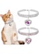 CHUNZHILAI 2 Pack Diamond Collar for Cat Bling Pet Dog Collar Fashion Crystal Diamond Adjustable Rhinestone Cat Necklace Cat Collars for Puppy Kitten (Heart,S)