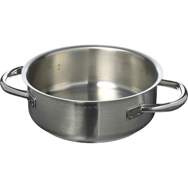 Paderno Stainless Steel Low Casserole Pot 2 Handles -11009