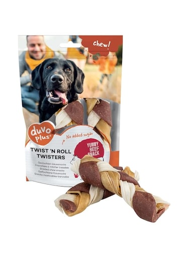 duvoplus Duvo Twist'N Roll Twisters Beef 25cm - S - 3Pcs / 12.5cm-L-2Pcs