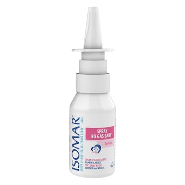Isomar Baby No-Gas Nasal Spray, Saline Relief for Blocked Nose, 30ml