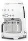 Smeg Filter Coffee Machine, White, 50&rsquo;s Retro Style, 10 Cup Capacity, Programmable Auto Start, Aroma Intensity &amp; Keep Warm