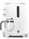 Smeg Filter Coffee Machine, White, 50&rsquo;s Retro Style, 10 Cup Capacity, Programmable Auto Start, Aroma Intensity &amp; Keep Warm