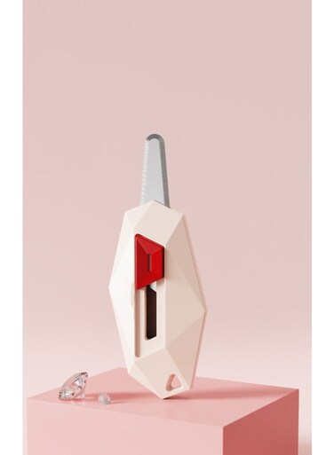 Premium Beige Magnetic Box Cutter - Anti-Stick Package Opener With Auto-Retractable Blade   Mini Portable Utility Knife For Home/Office/Shipping   Durable ABS + Stainless Steel Construction   Strong Magnetic Adsorption For Hands-Free Use   Safe &amp; Convenient Cutting Tool