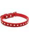 Dogs Kingdom 10 "-16.5" Total Length Suede Skin Jeweled Rhinestones Pet Dog Collar Sparkly Crystal Diamonds Studded Leather Puppy Dog Cat Collar Red S