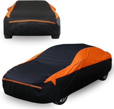 JanYoo Full Car Cover Indoor Outdoor Waterproof Sunscreen UV Protection Scratch-Resistant Windproof Full Exterior Cover, Universal Fit for Sedan (490 to 510CM)