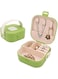 Azonee Portable Jewelry Box Organizer, Compact Jewellery Case for Rings, Earrings, Bracelets, Ideal Gift for Women and Girls (Green)