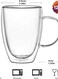 Wall Glass Coffee mugs, 250ML Double Walled Glass Coffee Mugs with Handle, Insulated Layer Coffee Cups- Perfect for Cappuccino,Tea,Latte,Espresso,Hot Beverage