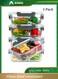 5Pack 1000ml Glass Food Containers with Lids (2 Compartments)