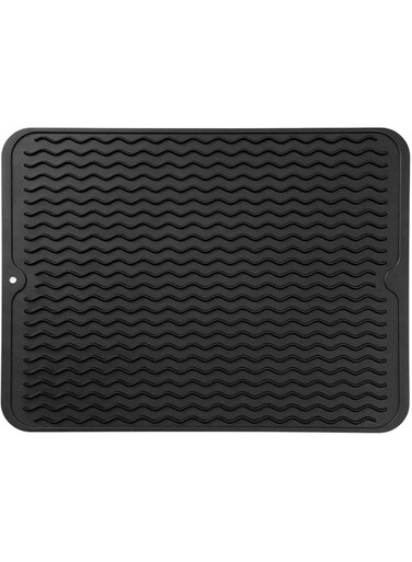 THE WHITE SHOP Multi-purpose silicone scouring pad, easy to clean, environmentally friendly, heat, suitable for kitchen countertops or sinks, refrigerators or drawer liners Black and Gray (Color : B