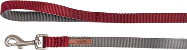Camon Dog Leash-Double Premium Grey,Red 20X1200Mm