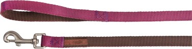 Camon Dog Leash- Double premium Brown,Cyclam (25X1200Mm)