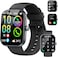 Smart Watch for Men Women, 1.96"HD Smartwatch Answer/Make Calls, Fitness Watch with Heart Rate Sleep Monitor, 113+Sports Modes, Step Counter IP68 Waterproof, Activity Trackers for IOS Android Black
