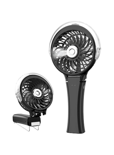 HandFan Portable Handheld Misting Fan, Rechargeable Personal Mister Fan, Battery Operated Spray Water Mist Fan, Foldable Electric Mini Cooling Hand Fans for Beach Travel Outdoors Makeup(Black)