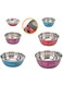 Camon New Selecta Coloured Steel Bowl,24 cm / 2400 ml, Steel Bowl for Dogs, Dog Food Water Bowl, Non-Slip Pet Bowl, Cat Food &amp; Water Bowl, No Tip, Stainless Steel Dog Bowl, Large Stainless Stell Bowl