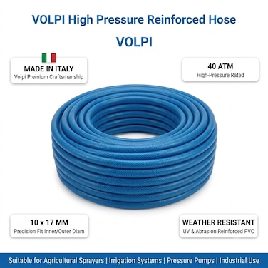 Volpi High Pressure Plastic Hose 10&times;17 mm &ndash; 40 Bar (100 m)   Made in Italy