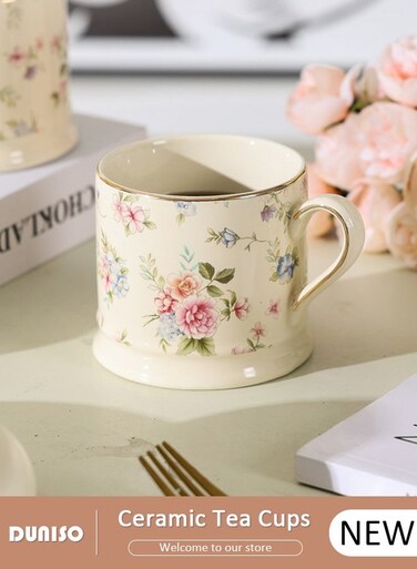Ceramic Coffee Mug, 290ml Large Practical Family Coffee Cup,Tea Cup With Handle,Coffee Mug Tea Cup, Milk, Microwave &amp; Dishwasher Safe,Aesthetic Coffee Cups Ceramic for Home or Office
