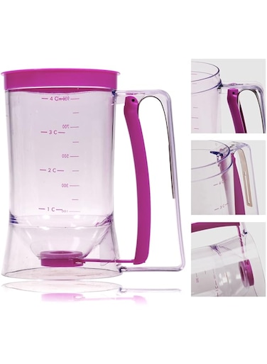 Cake Batter Dispenser With Measuring Label, Measuring Cups (purple)