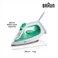 Braun TexStyle 1 Steam Iron   Ceramic Soleplate   2000 Watts   Rapid Heatup   Eco Mode   220ml Capacity   Anti-Drip Si1040 GR Green