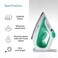 Braun TexStyle 1 Steam Iron   Ceramic Soleplate   2000 Watts   Rapid Heatup   Eco Mode   220ml Capacity   Anti-Drip Si1040 GR Green