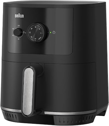 Braun MultiFry 3 HF3000 Air Fryer, Airfryer 4.3L, Air Oven, Temperature Control 80-200&deg;, RealAir Technology, Timer60&#39;, 12 Preset Programs, Touch Control, 1500 W, Matte Black