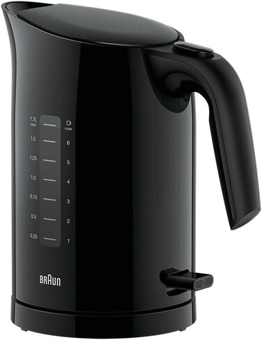 Braun PurEase WK 3100 BK electric kettle 1.7 L White 2200 W PurEase WK 3100 WH, 1.7 L, 2200 W, Black, Water level indicator, Overheat protection, Cordless