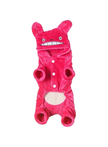 Ohana Winter Wear Collection - Totoro Pattern Warm Coat With Sleeves For Cats And Dogs - Pink Medium Size, Pcw0015/04