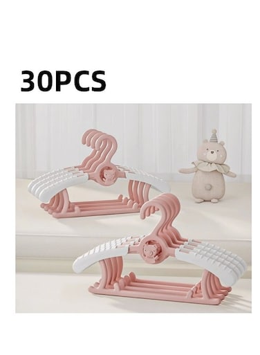 30 Pack Kids Clothes Hangers,Non-Slip Laundry Infant Pant Hangers For Newborn Clothes,Adjustable Children Coat Hanger For Girl Boy Toddler Kids Child