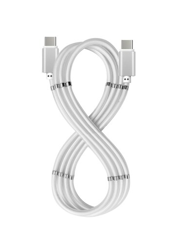 Magnetic USB C to USB C Fast Charging Cable (60W), USB 2.0 Type C Charging Data Transfer Cable 1M with Soft Protective Silicone Tube for Iphone 16/15/15Pro Samsung and all other USB C Devices