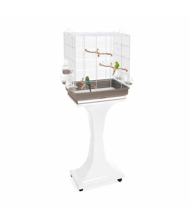IMAC Camilla Bird Cage With Stand &ndash; Ideal Habitat for Canaries, Parakeets &amp; Small Exotic Birds Size: 50 x 30 x 57 - 129cm (White)